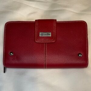 Buxton Red Leather Wallet